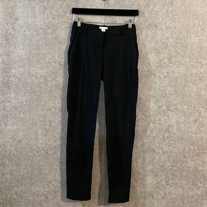 HM Solid Black Ankle Cropped Dress Pants with Pockets Suit Trouser